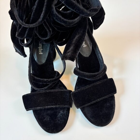 Jeffrey Campbell Faustino Black Velvet Heels 8.5 NWT Bold Chic Cocktail Date - Picture 6 of 8